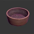 Handcrafted Rustic Clay Pot With Textured Surface And Round Design