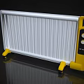 Portable Electric Radiator With White Fins And Yellow Control Panel For Home Heating