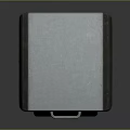Metal Trash Can With Silver And Black Finish And Lid Design