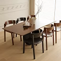 Modern Dining Table and Chair Combination Dining Chair Single Chair Island Table Dining Table 3d model