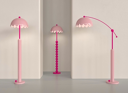 Pink floor lamp 3d model