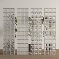 Modern partition glass 3d model
