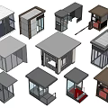 Various Modern Security Booths With Diverse Roof And Window Designs