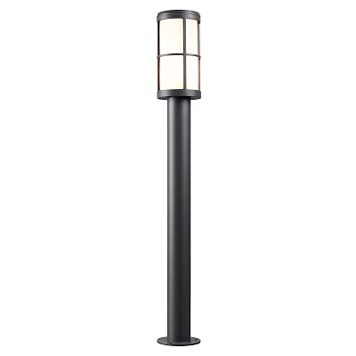 Sleek Modern Outdoor Light With Black Metal Pole And Glass Shade For Garden Illumination 3d model