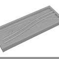 White Rectangular Decorative Tray with Intricate Cross Line Grooves Design