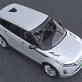White SUV Car Front View With Modern Grille And Headlights Design 3d model
