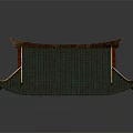 Traditional Chinese Architecture Roof Featuring Green Tiles Curved Eaves And Red Accents