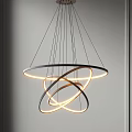 Modern Circular Ring Chandelier With Illuminated Light Strips Minimalist Metal Frame And Warm Glow Design