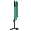 Outdoor Cantilever Sunshade with Green and Gray Canopies and Adjustable Stands