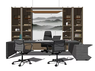 modern office chair desk 3d model