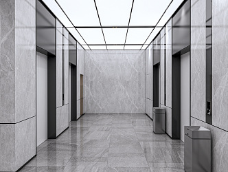 Modern elevator hall elevator aisle 3d model