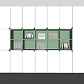 Modern Minimalist Bookcase With White Closed Cabinets And Green Open Shelves Design