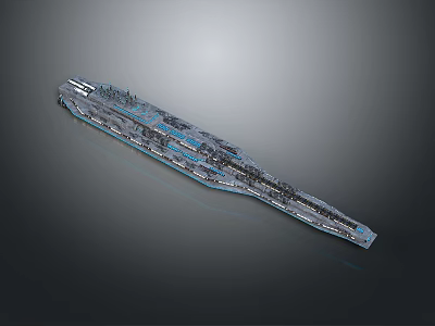 Detailed Aircraft Carrier 3D Model Showcasing Deck Layout And Military Structure 3d model