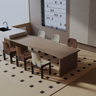 Modern table combination 3d model