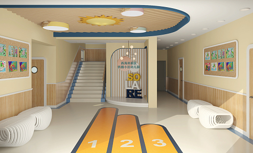 Modern Kindergarten Hall 3d model