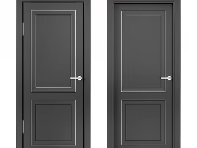 Black Hinged Doors With Modern Simple Lines And Sleek Design For Interior Use 3d model