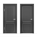 Black Hinged Doors With Modern Simple Lines And Sleek Design For Interior Use