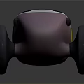Pink and Yellow Concept Car with Streamlined Body and White Wheels