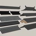 Traditional Chinese Architectural Roof Tile Components with Various Eave Designs and Styles
