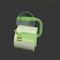 Toilet Paper Roll With Metallic Horn Funnel Placed On Gray Background Surface