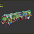 Red White Blue Metro Train 3D Model With Open Doors And Multiple Cars