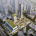 Modern Sustainable Industrial Park With Green Roof High Rise Buildings And Urban Design