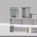 Various Styles of Entrance Gates Featuring Retractable Pavilion Railing and Sliding Designs