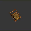 Stylish Orange Rocking Chair With Woven Seat Backrest Curved Armrests And Rocking Legs