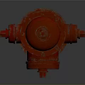Red Fire Hydrant with Metallic Surface and Classic Urban Structure