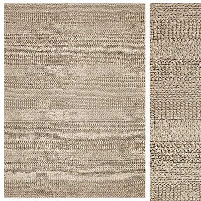 Natural Woven Square Area Rugs With Textured Patterns 3d model