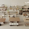 Modern Natural Wood Tea Table and Chairs in Various Simple Designs for Home