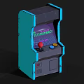 Retro Arcade Game Machine as Entertainment Electronics with Turquoise Design and Technology Screen Joystick Buttons