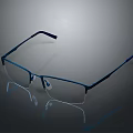 Stylish Half Rim Glasses With Blue Metal Frame And Clear Lenses