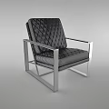 Black Diamond Tufted Office Chair With Silver Metal Frame And Modern Design