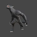 Fierce Wolf Like Game and Movie Character 3D Model with Sharp Fangs and Claws