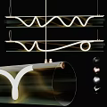 Modern Elegant Wave Shaped Metal Hanging Chandelier With Soft Lighting For Interior Space