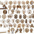 Wooden Garden Decorative Ornaments With Various Ornamental Wheels And Windmill Structures For Outdoor Decor