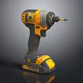 Yellow Black Cordless Power Drill With Ergonomic Handle Battery Pack And Metal Chuck For Home Repairs