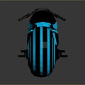 Sleek Futuristic Black Motorcycle With Blue Glowing Neon Lines And Reflection Design