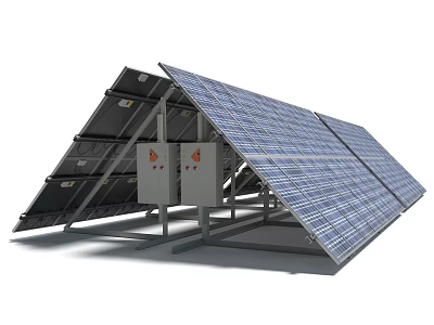 Solar Power System Equipped With Photovoltaic Panels 3d model