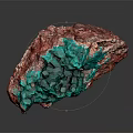 Naturally Growing Vibrant Green Malachite Crystal Cluster On Red Matrix
