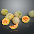 Fresh Ripe Whole And Sliced Cantaloupe Melons For Daily Life Healthy Snacks