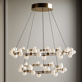 Light Luxury Chandelier Metal Chandelier 3d model