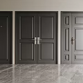 Black Security Doors With Various Designs Displayed Side By Side In Indoor Gray Marble Floor