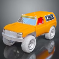 Orange Off Road Vehicle Model With Large Tires Silver Bumper And Red Interior