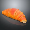 Freshly Baked Golden Croissant With Flaky Layers And Buttery Taste