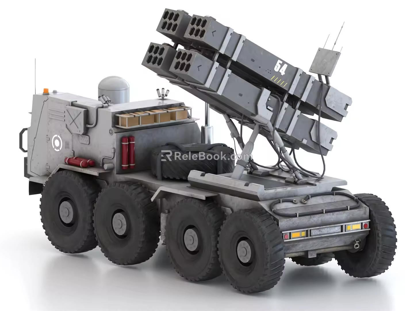 missile vehicle missile launching vehicle multiple rocket launcher vehicle air defense missile system 3d model