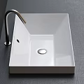 Modern White Ceramic Rectangular Above Counter Basin With Minimalist Sleek Surface Design