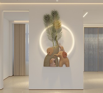 Three-dimensional wall decoration pendant animal plant wall decoration 3d model