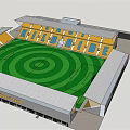 Modern Football Stadium With Unique Roof Design Gray Facade And Sulwha Branding